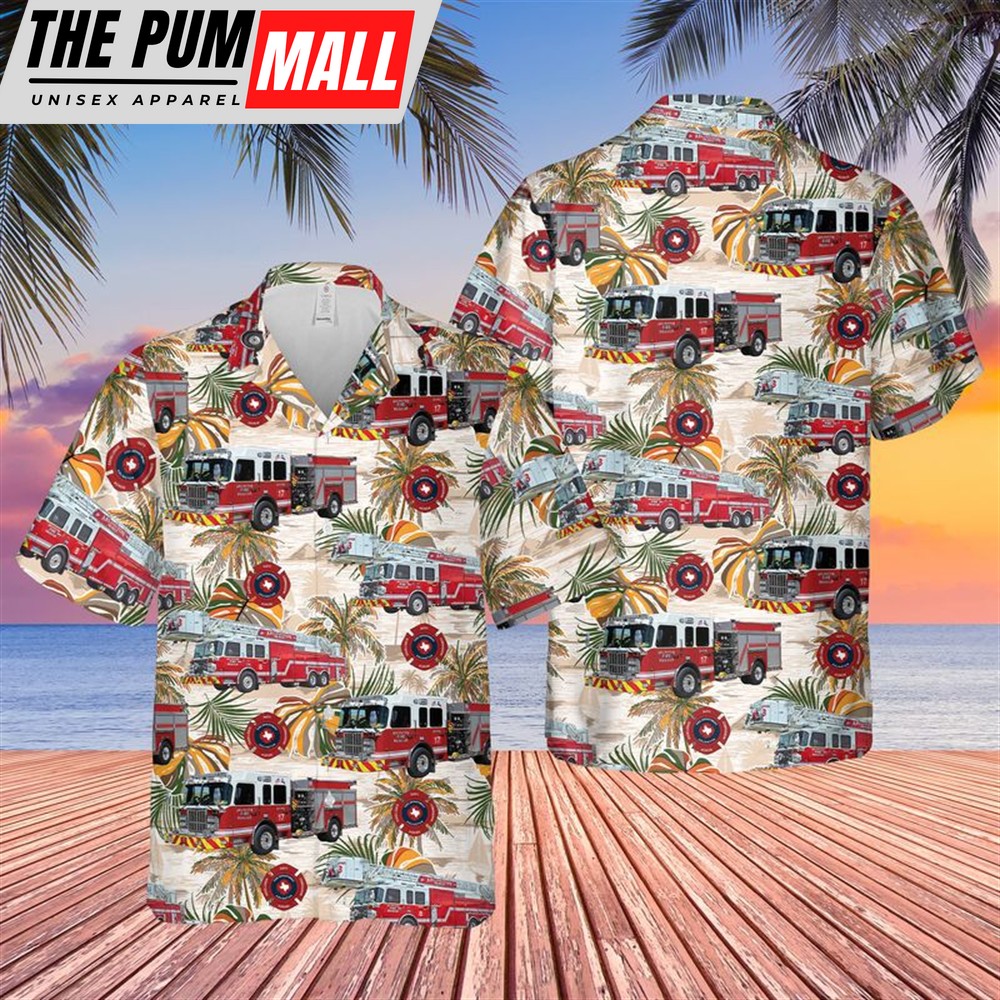 Texas Hawaiian Shirt, Texas Arlington Fire Department Hawaiian Shirt