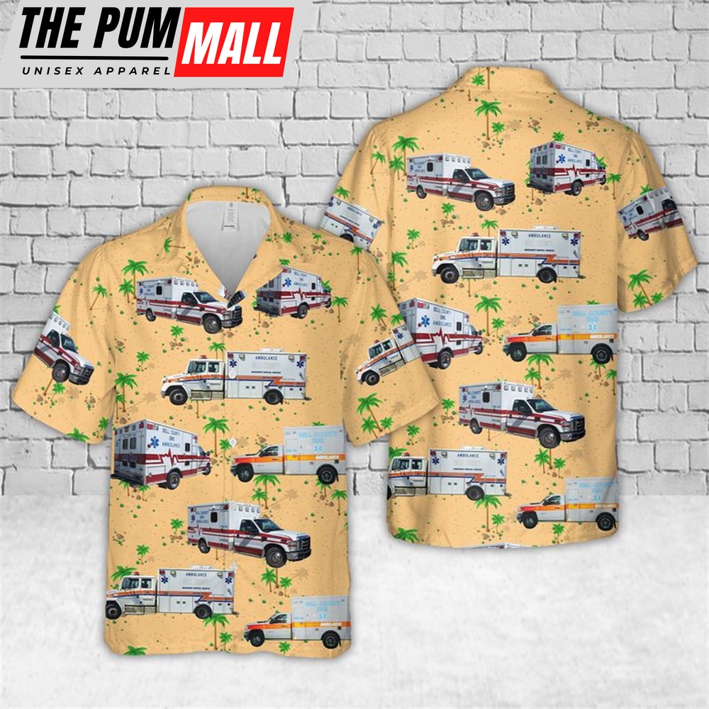 Texas Hawaiian Shirt, Texas Bell County EMS Hawaiian Shirt