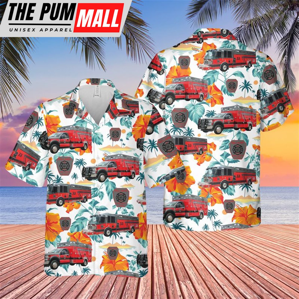 Texas Hawaiian Shirt, Texas Bellaire Fire Department Hawaiian Shirt