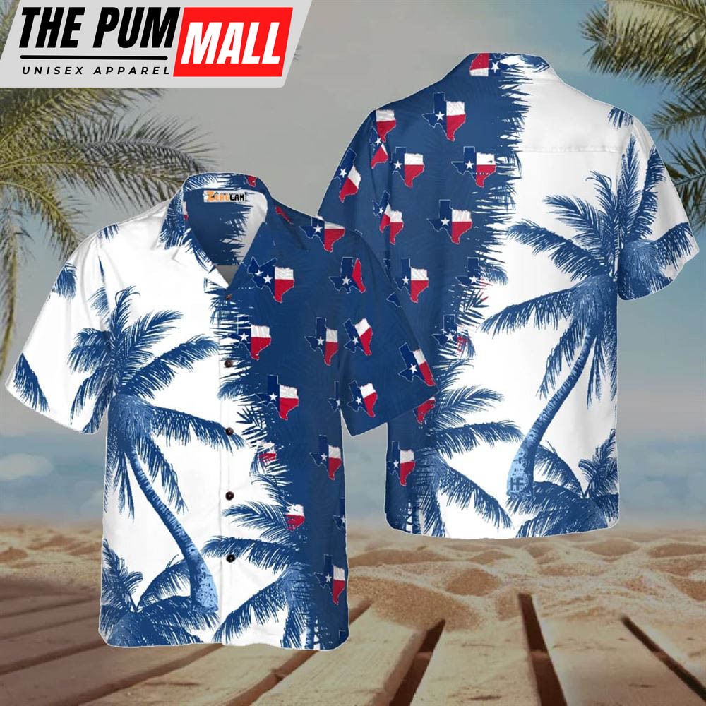 Texas Hawaiian Shirt, Texas Coconut Palm Tree Hawaiian Shirt, Proud Texas Summer For Men