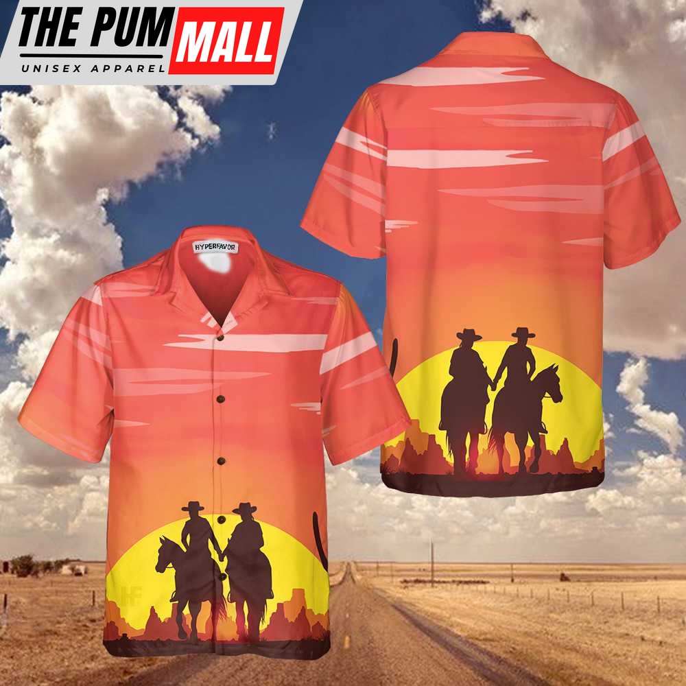 Texas Hawaiian Shirt, Texas Couple Cowboy Texas Hawaiian Shirt