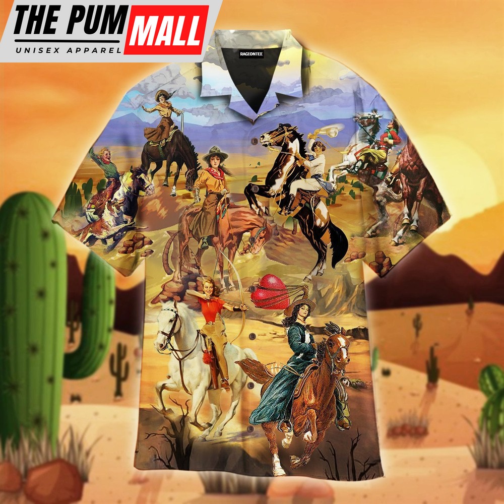 Texas Hawaiian Shirt, Texas Cowgirls Hawaiian Shirt