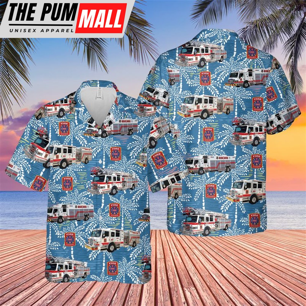 Texas Hawaiian Shirt, Texas Frisco Fire Department Hawaiian Shirt