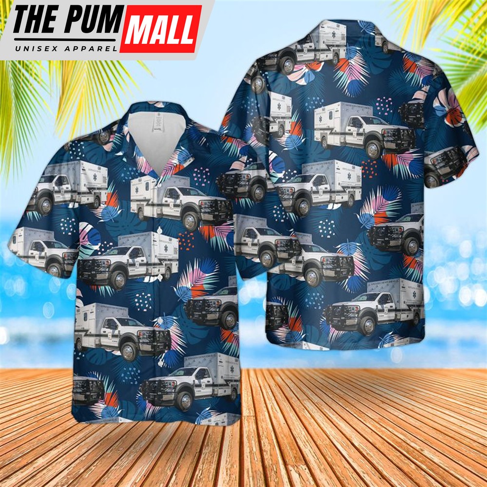Texas Hawaiian Shirt, Texas Gonzales County ESD #1 EMS Hawaiian Shirt