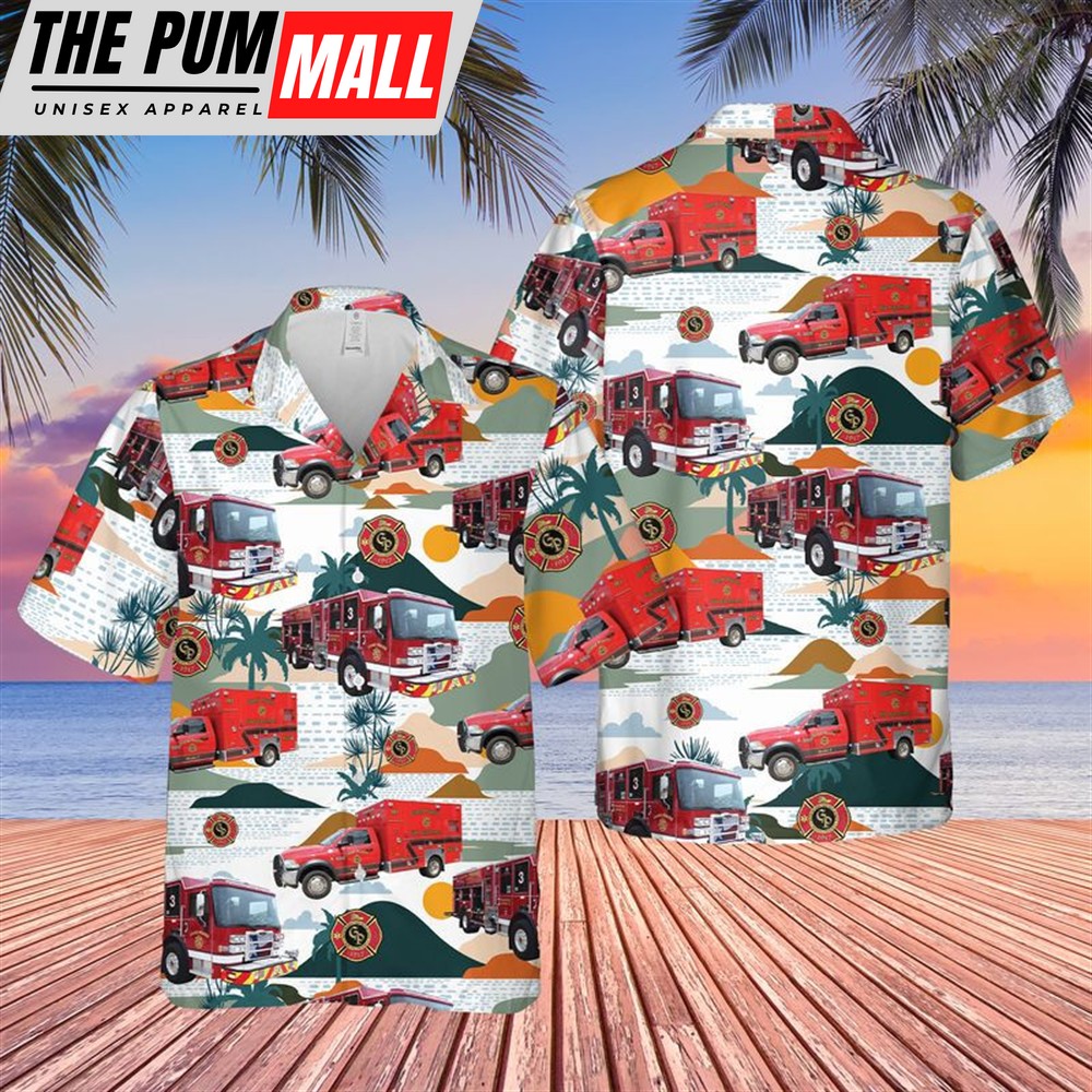 Texas Hawaiian Shirt, Texas Grand Prairie Fire Department Hawaiian Shirt