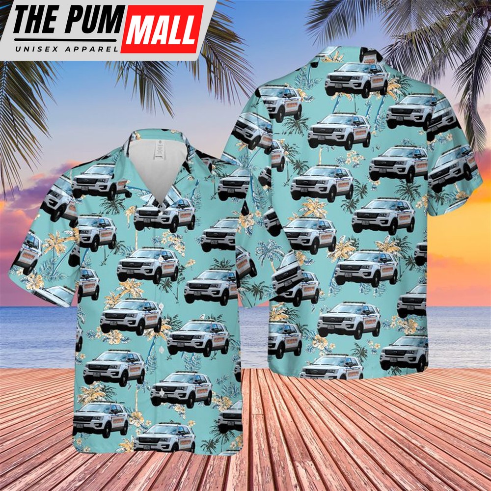 Texas Hawaiian Shirt, Texas Harris County Sheriff’s Office Ford Police Interceptor Utility Hawaiian Shirt