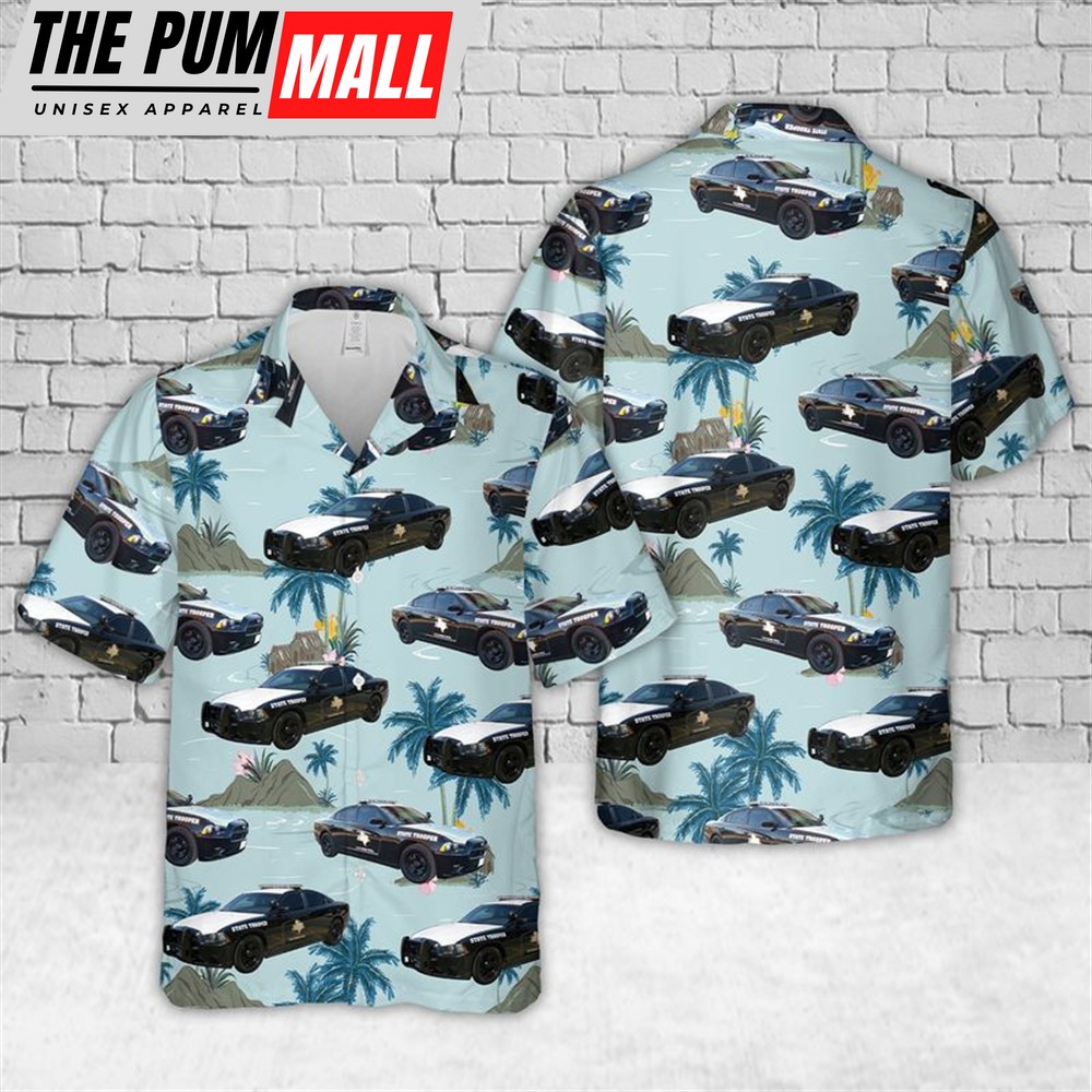 Texas Hawaiian Shirt, Texas Highway Patrol Police Car Hawaiian Shirt