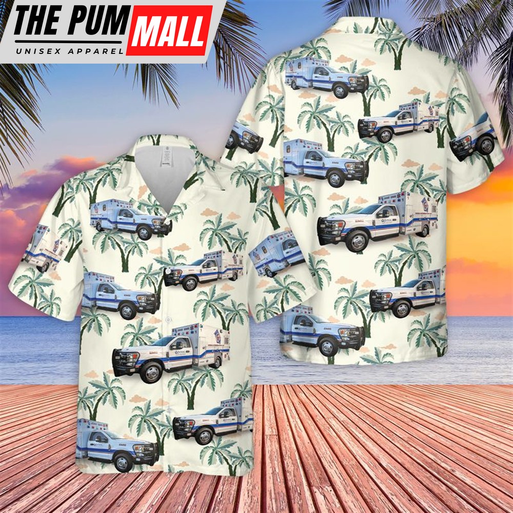 Texas Hawaiian Shirt, Texas Jackson County Hospital District EMS Hawaiian Shirt