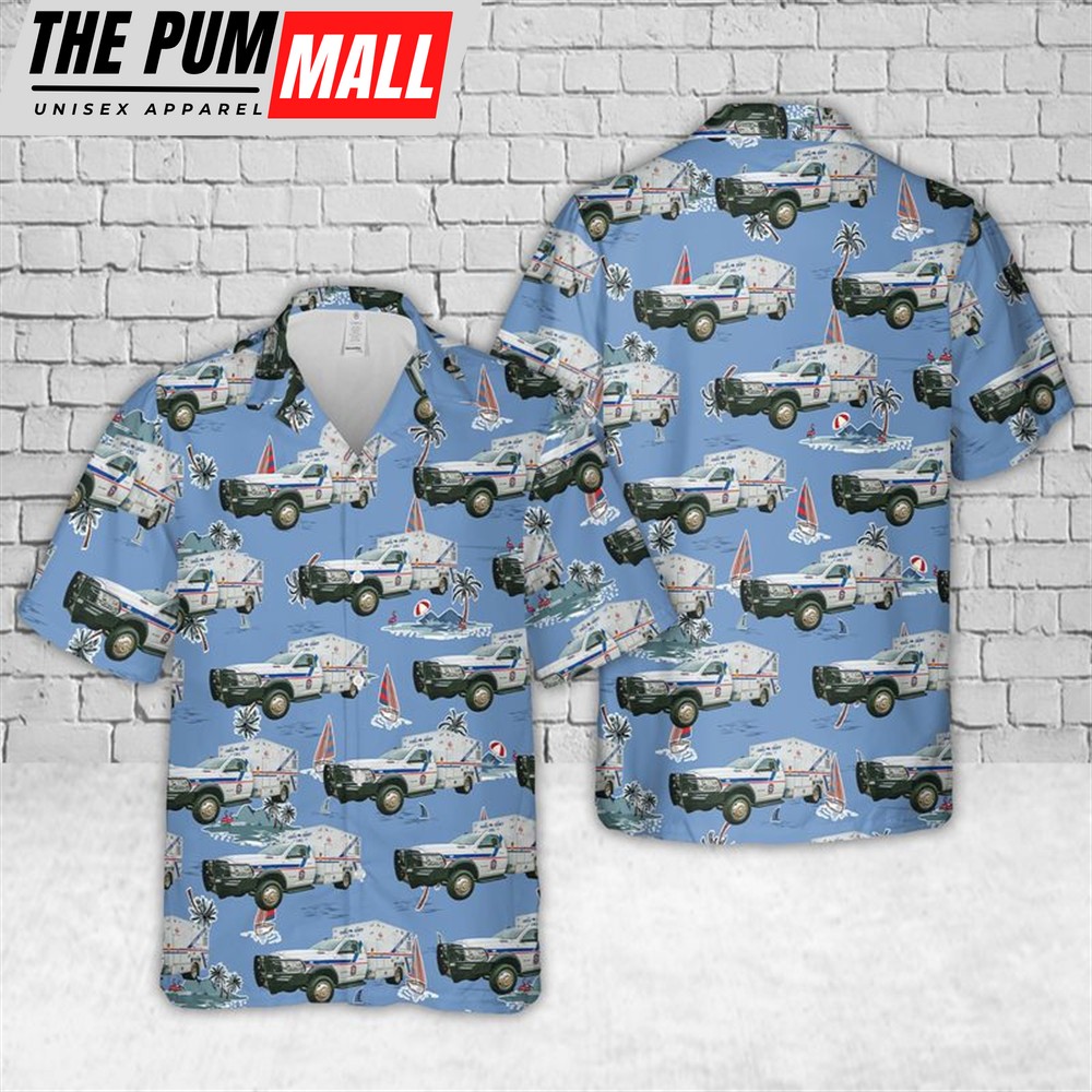 Texas Hawaiian Shirt, Texas Kendall County EMS Hawaiian Shirt
