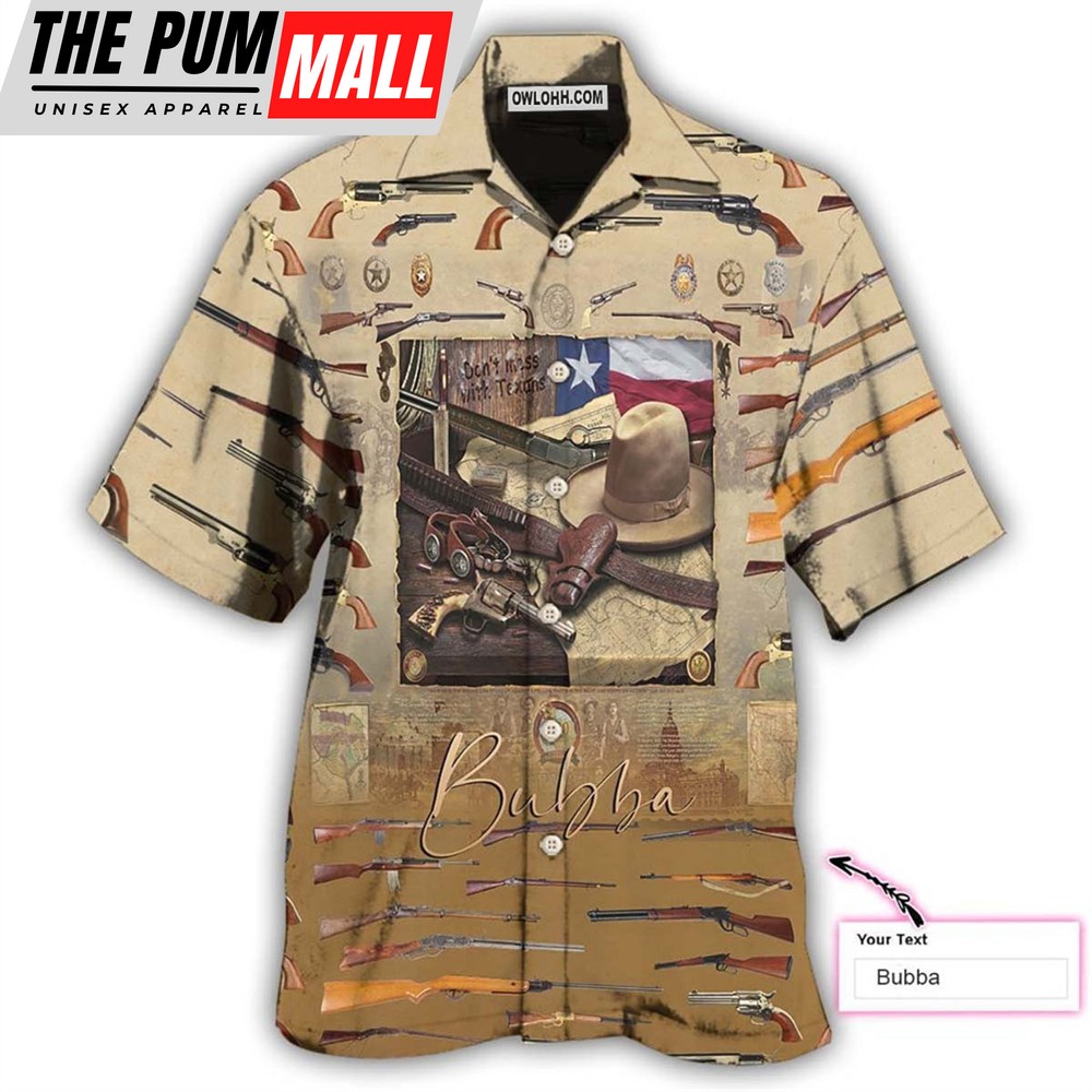Texas Hawaiian Shirt, Texas Peace Life Gun Style Personalized Hawaiian Shirt