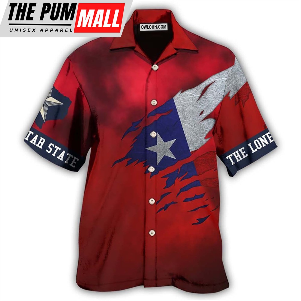 Texas Hawaiian Shirt, Texas Peace Life Red Style Hawaiian Shirt