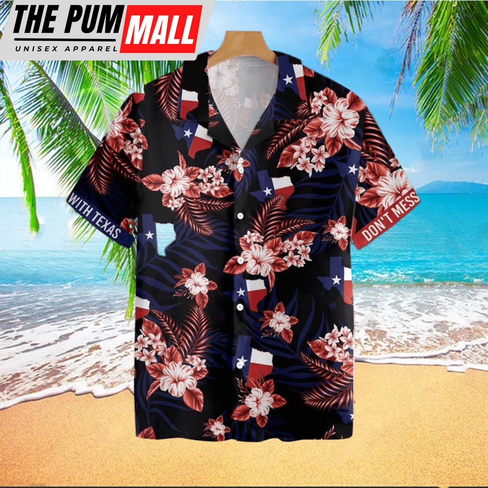 Texas Hawaiian Shirt, Texas Proud Bluebonnet Black Ver Tropical Hawaiian Shirt