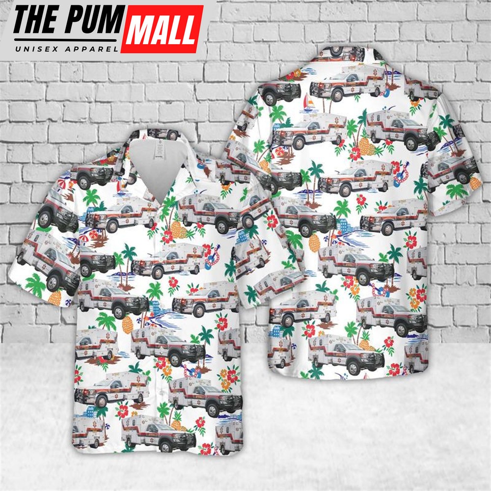 Texas Hawaiian Shirt, Texas Robertson County EMS Hawaiian Shirt