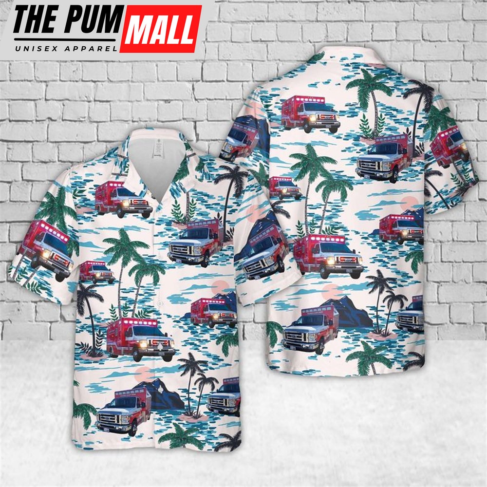Texas Hawaiian Shirt, Texas Rockwall County EMS Hawaiian Shirt
