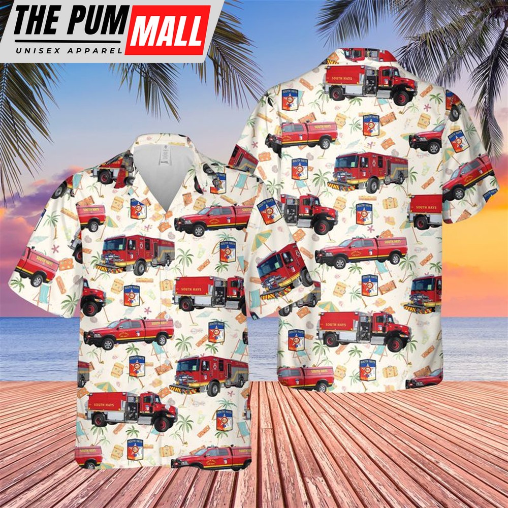 Texas Hawaiian Shirt, Texas South Hays Fire Department Hawaiian Shirt