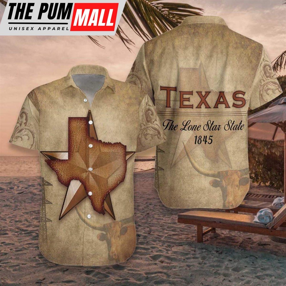 Texas Hawaiian Shirt, Texas The Lone Star Hawaiian Shirt