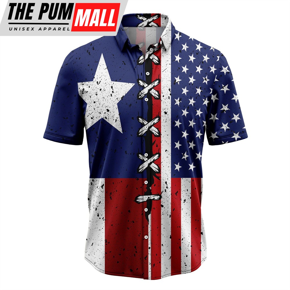 Texas Hawaiian Shirt, Texas USA Flag T2807 Hawaiian Shirt