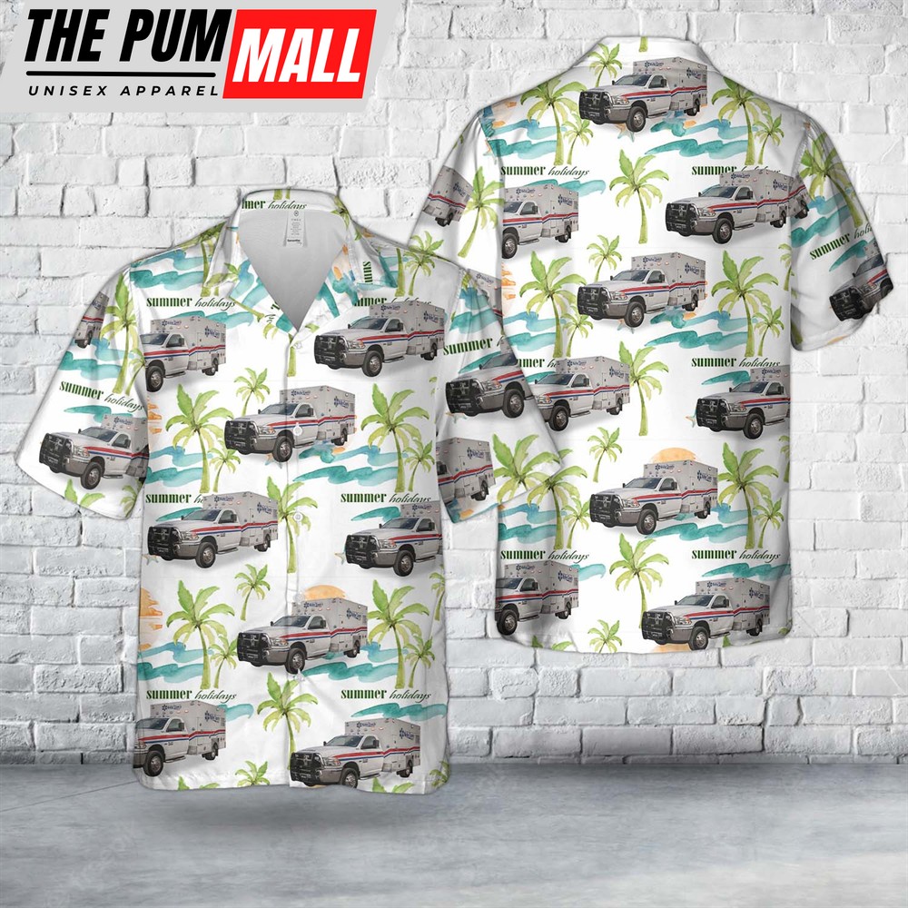 Texas Hawaiian Shirt, Texas Waller County EMS Hawaiian Shirt