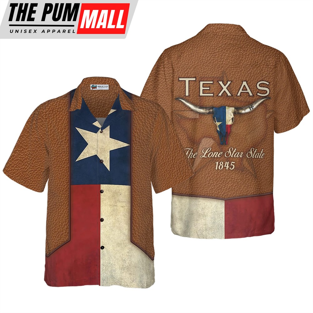 Texas Hawaiian Shirt, The Lone Star State Cowboy Style Texas Hawaiian Shirt
