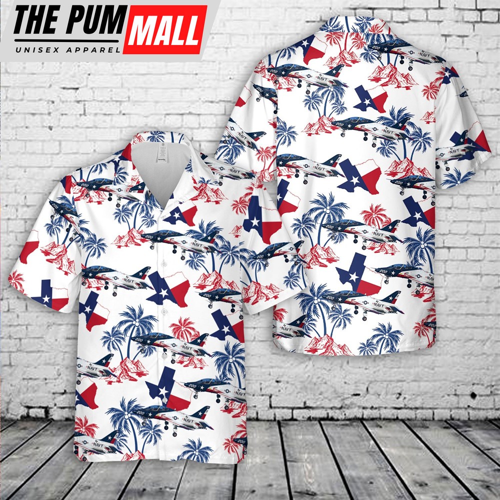 Texas Hawaiian Shirt, US Navy TW-2 Texas Flag T-45C Hawaiian Shirt