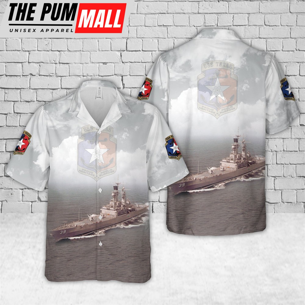 Texas Hawaiian Shirt, US Navy USS Texas (CGN-39) Hawaiian Shirt