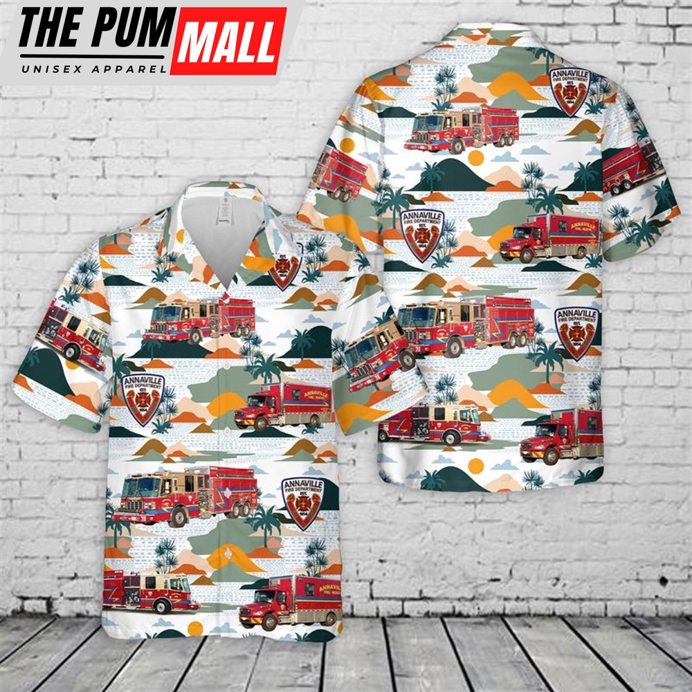 Texas Hawaiian Shirt, US Texas Annaville Fire Department Hawaiian Shirt