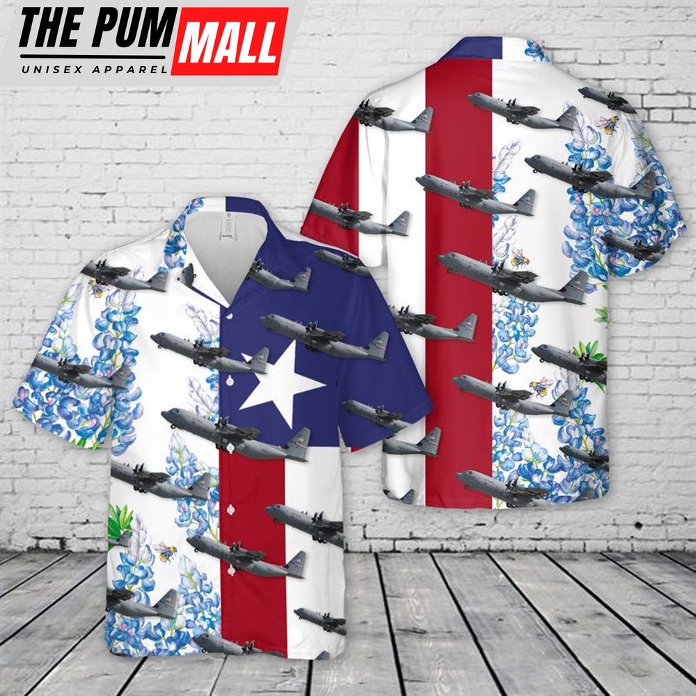 Texas Hawaiian Shirt, USAF Texas Air National Guard C-130J Hawaiian Shirt