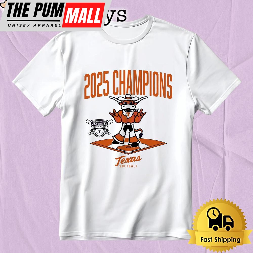 Texas Longhorns Softball 2025 National Champions Diamond Mascot T-Shirt