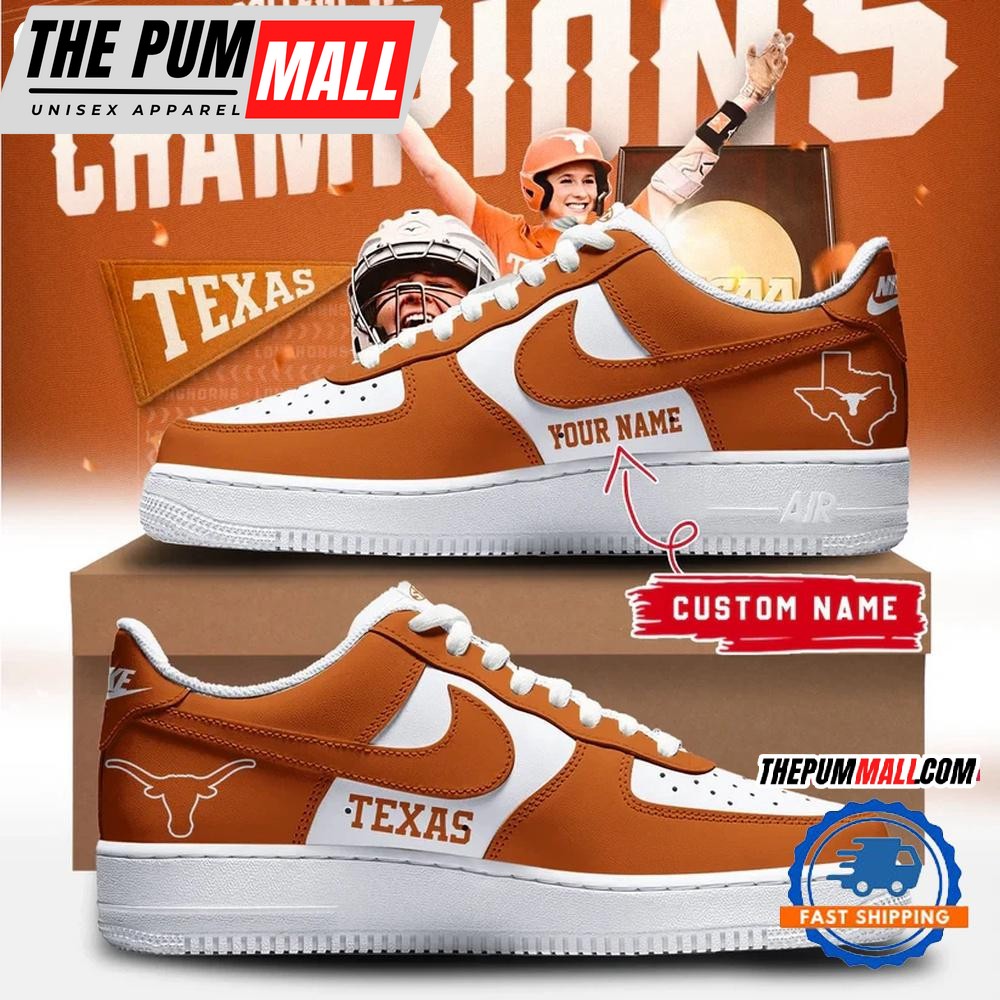 Texas Longhorns Softball Women’s College World Series 2025 Champions Air Force 1 Shoes Sneaker