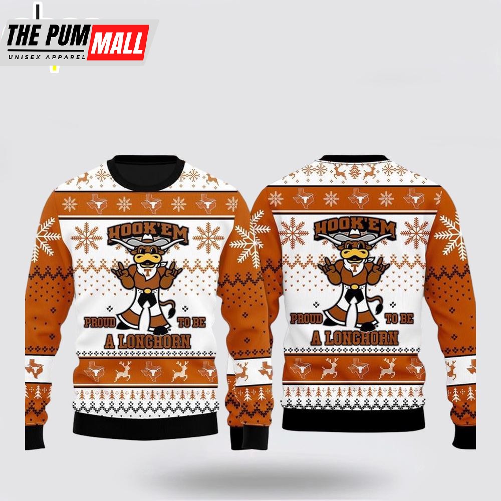 Texas Longhorns Team Hook’em Proud To Be A Longhorn Merry Christmas Sweater Shirt