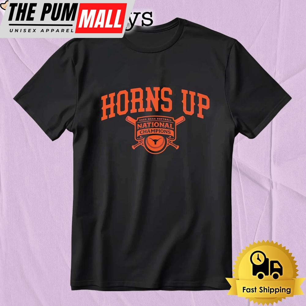 Texas Softball 2025 National Champions Horns Up Victory T-Shirt