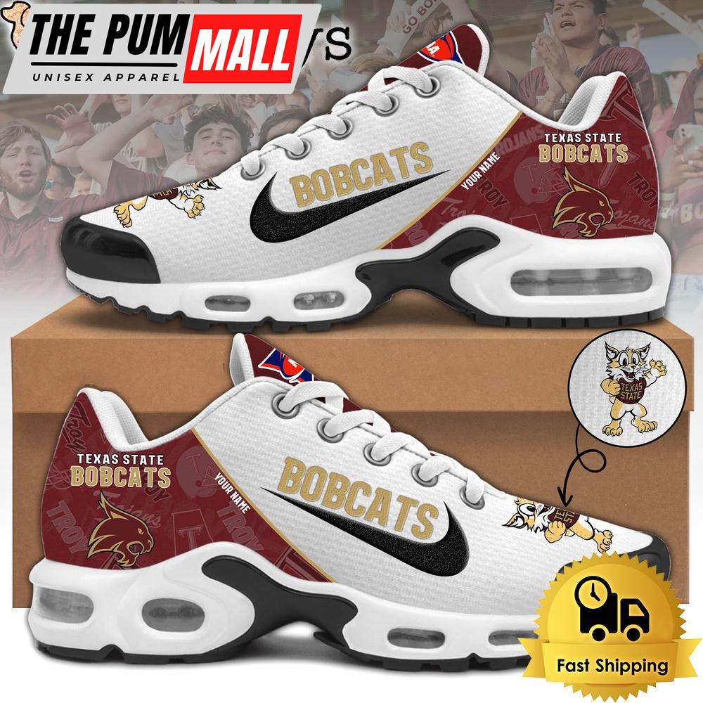 Texas State Bobcats Football Mascot Symbol Custom Air Max Plus Shoes