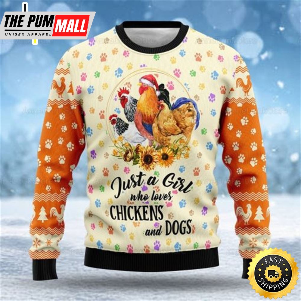 Thanksgiving Just A Girl Who Loves Chickens Christmas Sweater Gift For Him