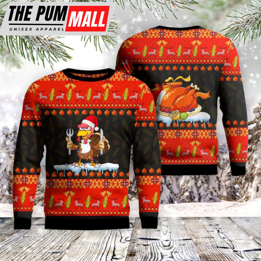Thanksgiving Turkey Autumn Christmas Sweater Christmas Gift Day