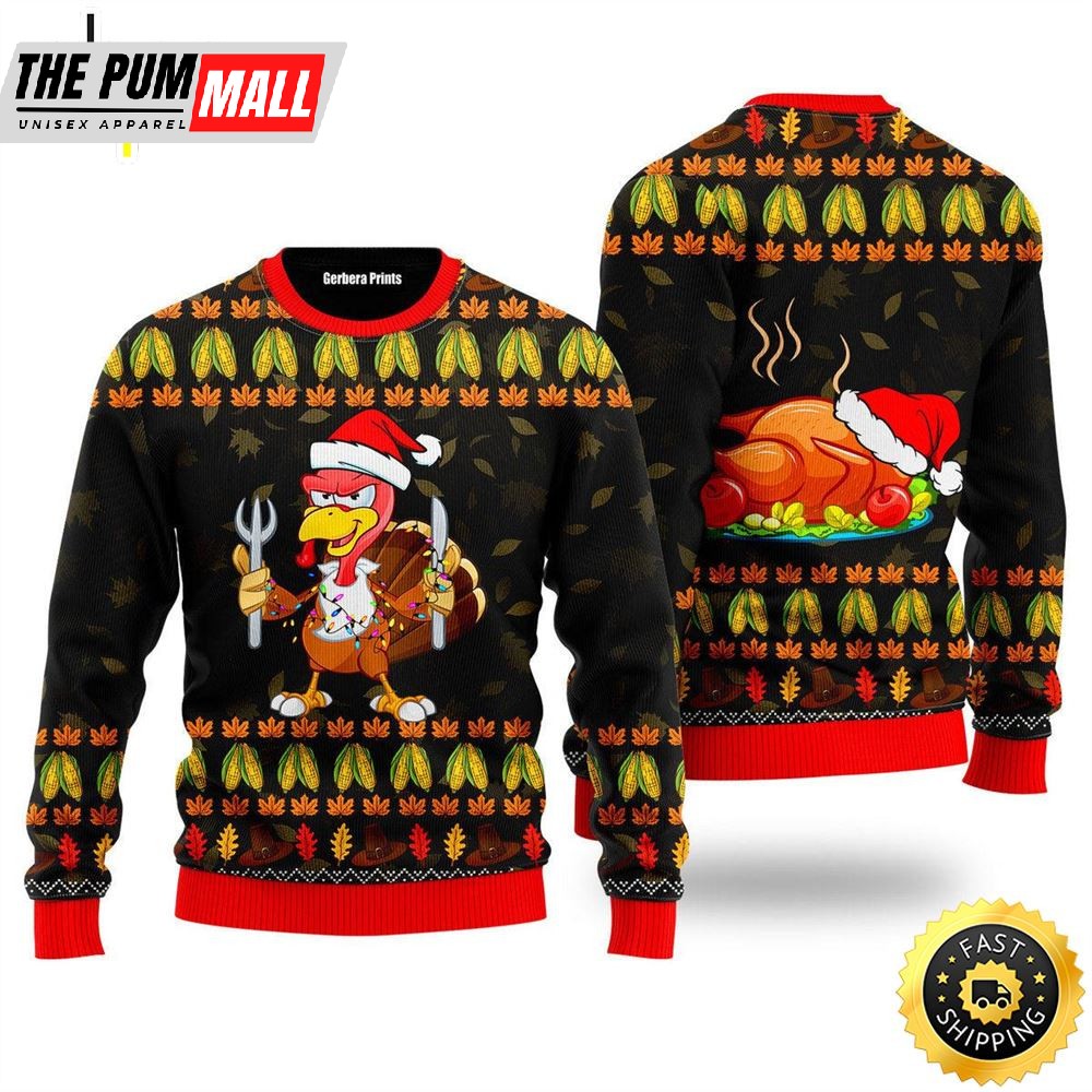 Thanksgiving Turkey Autumn Ugly Christmas Sweater Ugly Christmas Sweater For Men & Women
