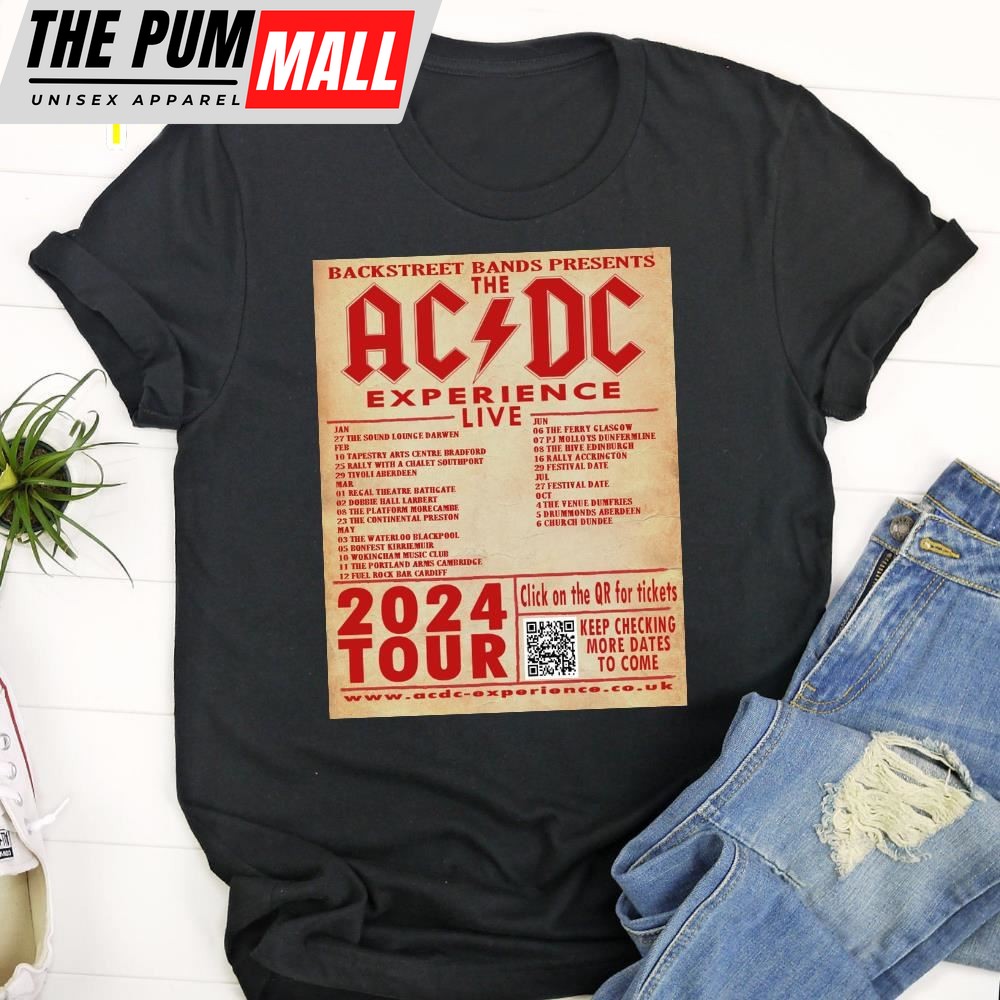 The Ac-Dc 2025 Tour Announced Unisex Black T-Shirt