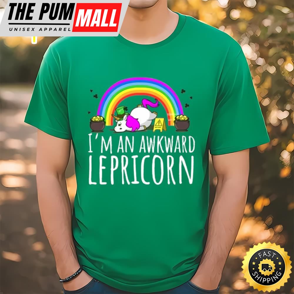 The Awkward Lepricorn Funny Unicorn St. Patricks Day T-Shirt