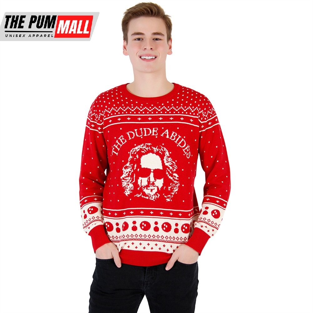 The Big Lebowski The Dude Abides Ugly Christmas Sweater