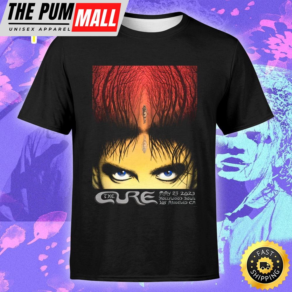 The Cure Los Angeles May 24 Tour 2025 Black Tshirt