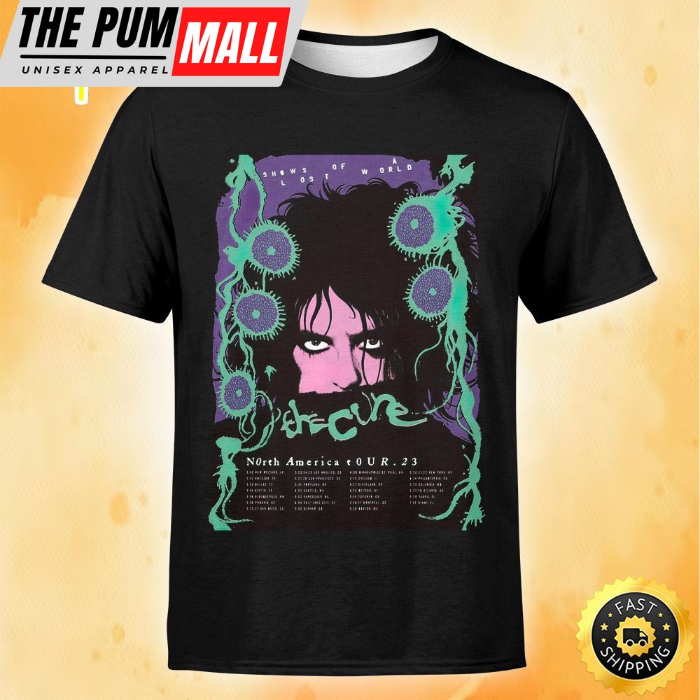 The Cure Shows of a Lost World Tour 2025 Poster Lavender – Mint Unisex T-shirt