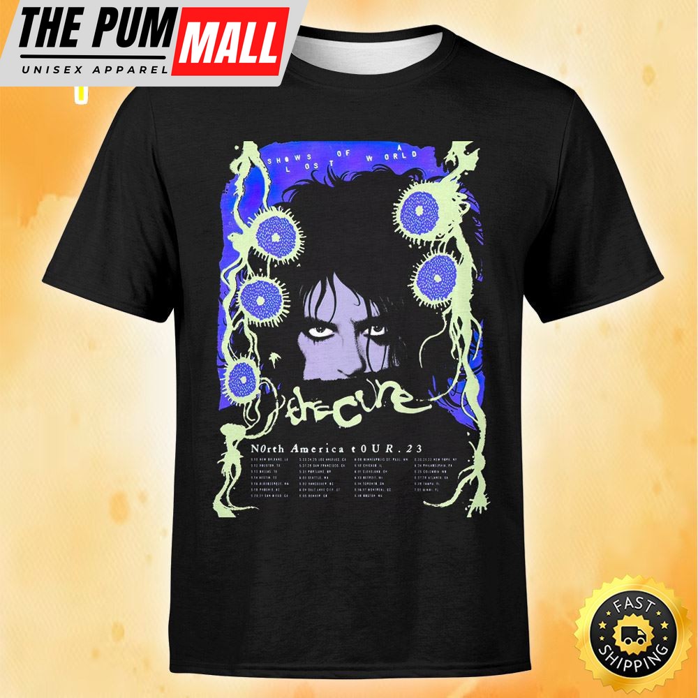 The Cure Shows Of A Lost World Tour 2025 Poster Periwinkle – Lime Colorway Tshirt