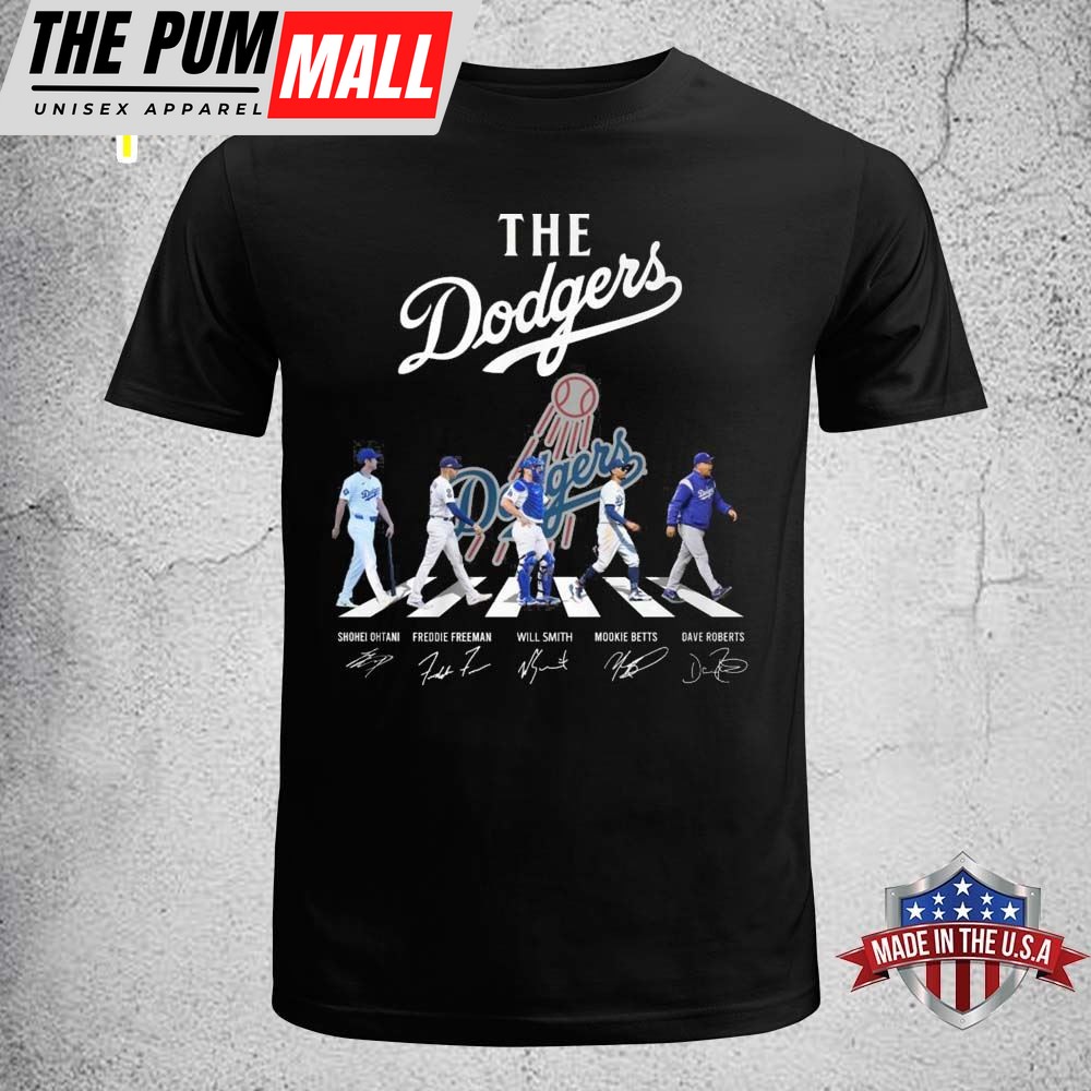 The Dodgers Jackie Robinson Clayton Kershaw Abbey Road Signatures Shirt