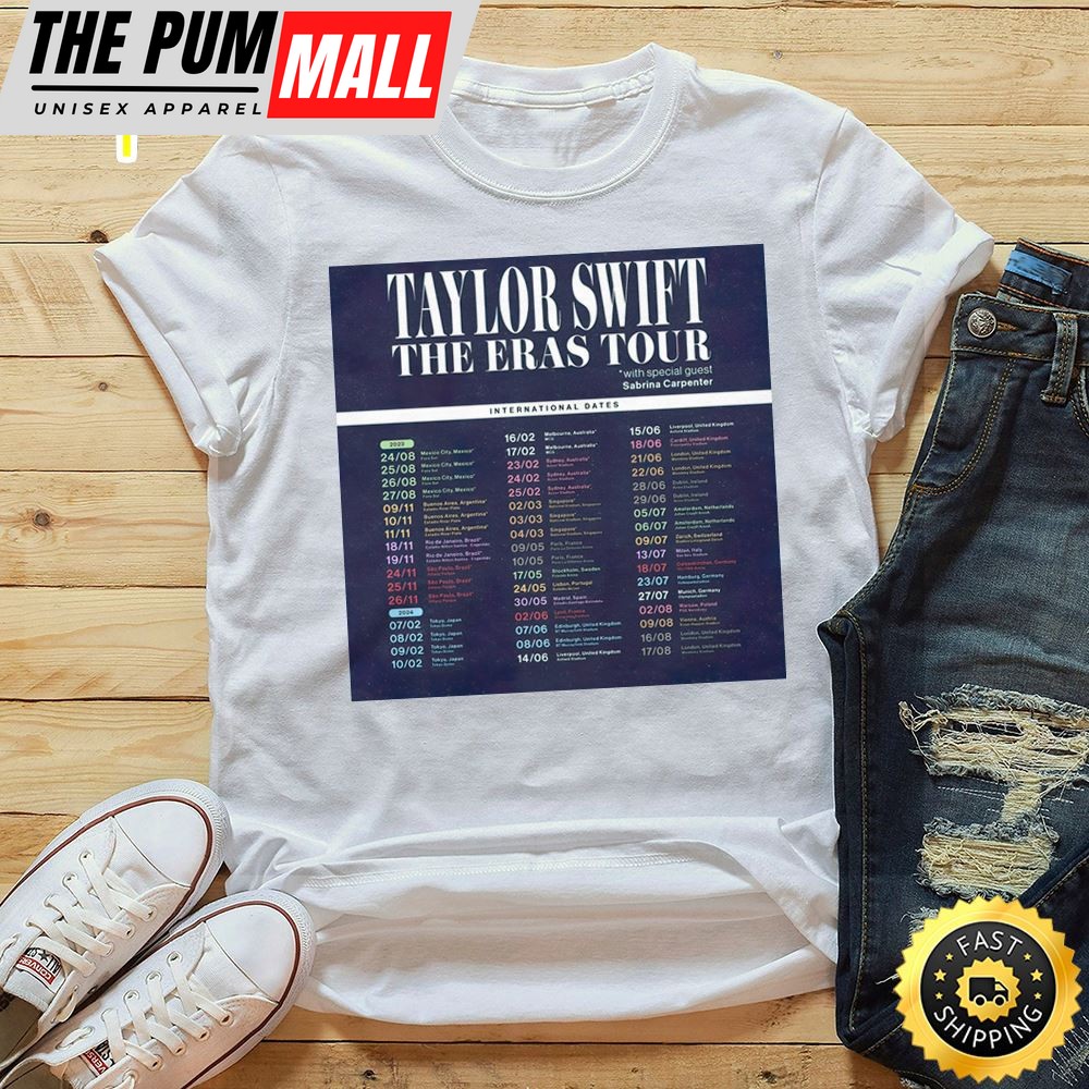 The Eras Tour Official International Dates 2025 Unisex Tshirt