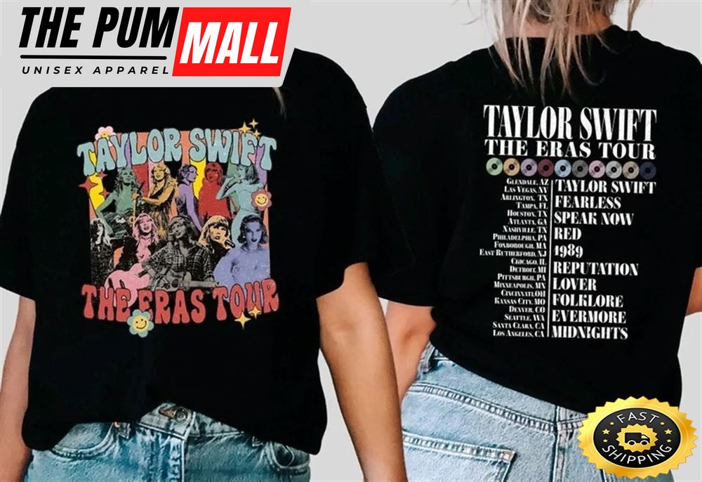 The Eras Tour Vintage Taylor Swift T Shirt Twoside