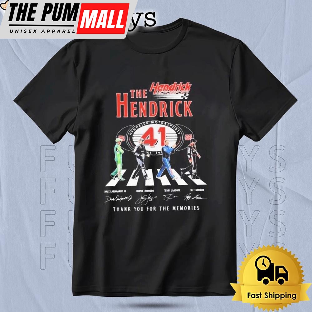 The Hendrick Motorsports 41st Anniversary Road Abbey Signatures T Shirt