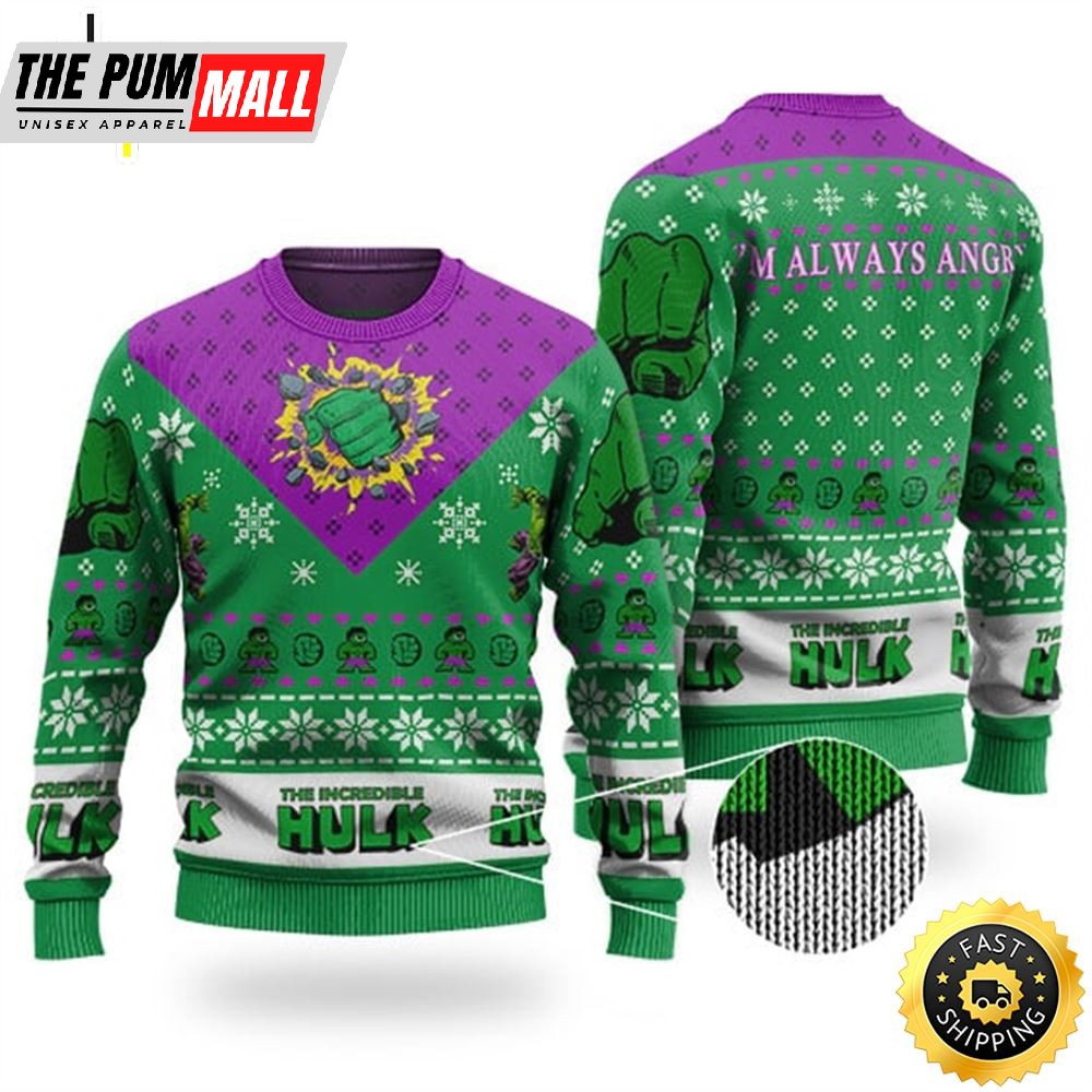 The Hulk Always Angry Green Ugly Sweater