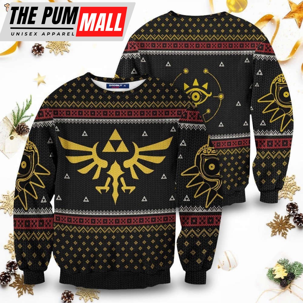 The Legend of Zelda Ugly Knitted Christmas Sweatshirt, The Legend of Zelda Xmas Sweater, Christmas Sweater, Ugly Christmas Sweater