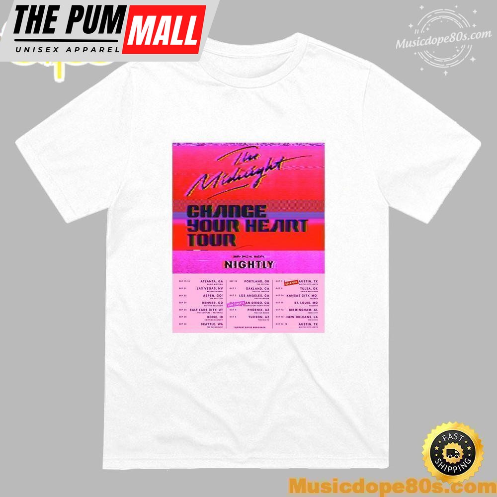 The Midnight Merch 2025 Tour Portrait White T-shirt