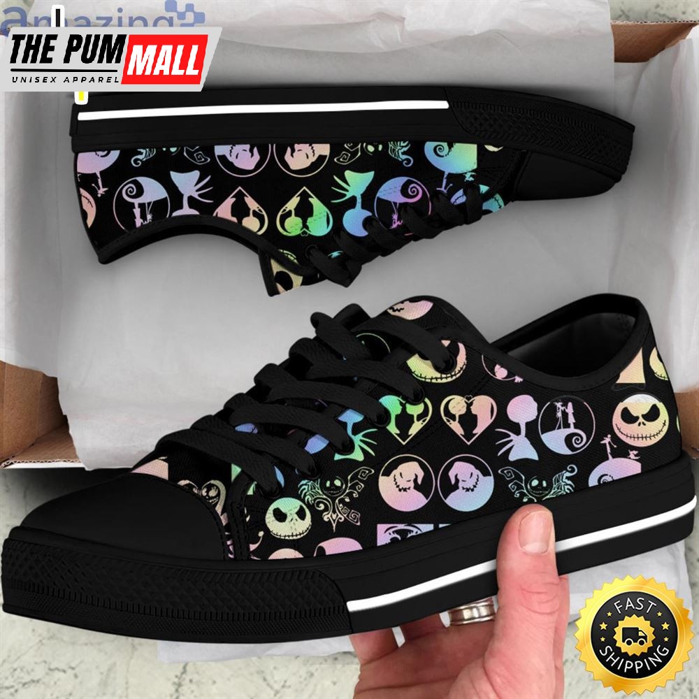 The Nightmare Before Christmas Jack Skellington Face Low Top Canvas Shoes