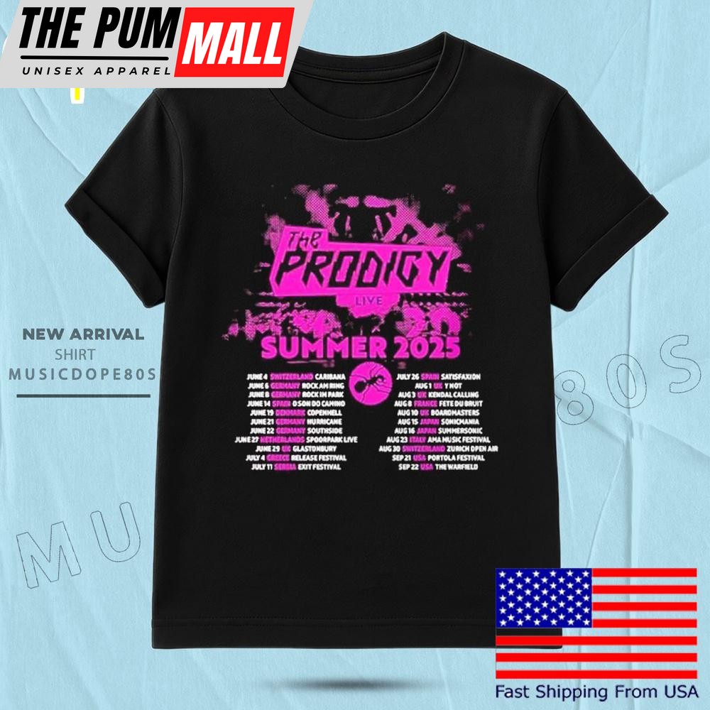 The Prodigy Summer Festivals Tour 2025 T Shirt